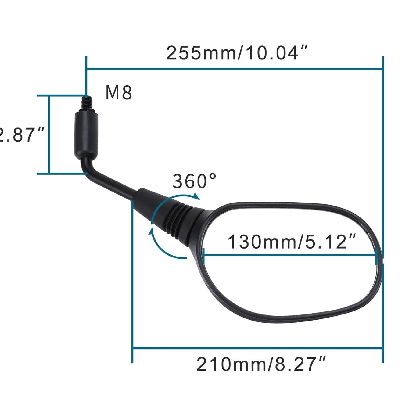 GOOFIT black Motorcycle Rear View Side 10mm M10 Mirror 360 Degrees Rotation Replacement for DVX400 UTV Moped ATV Scooter Large displacement Motorcycle