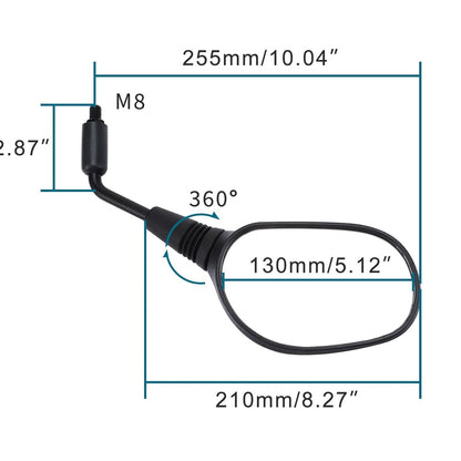 GOOFIT black Motorcycle Rear View Side 10mm M10 Mirror 360 Degrees Rotation Replacement for DVX400 UTV Moped ATV Scooter Large displacement Motorcycle