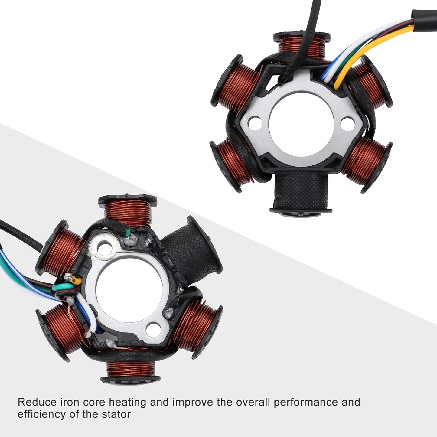 GOOFIT 6 Pole 5 Wire AC Stator 3 Pin for GY6 125cc 150cc Scooter ATV Go Kart Magneto