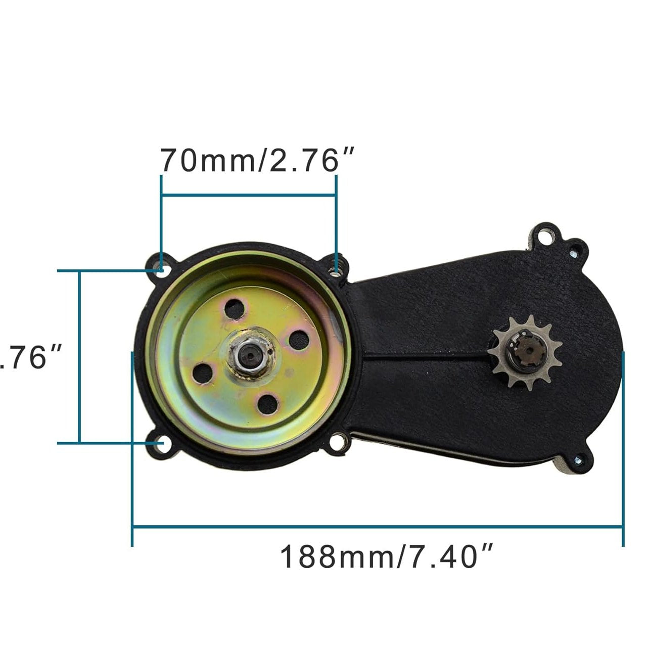 GOOFIT T8F 11 Tooth Sprocket Transmission Gearbox for 2 Stroke 33cc 34cc 47cc 49cc Engine Pocket Bike Dirt Bike Mini ATV Buggy Go kart Black