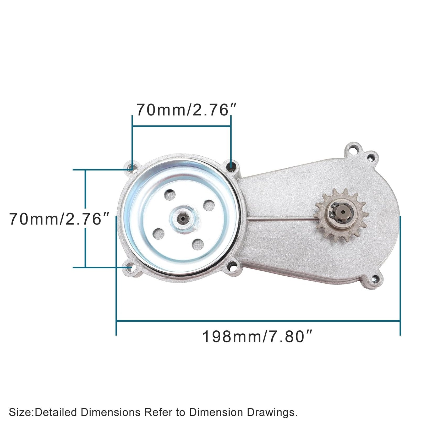 GOOFIT T8F 14 Tooth Sprocket Transmission single Chain Gearbox for 2 Stroke 33cc 34cc 47cc 49cc Engine Pocket Bike Dirt Bike Mini ATV Buggy Go kart Silver