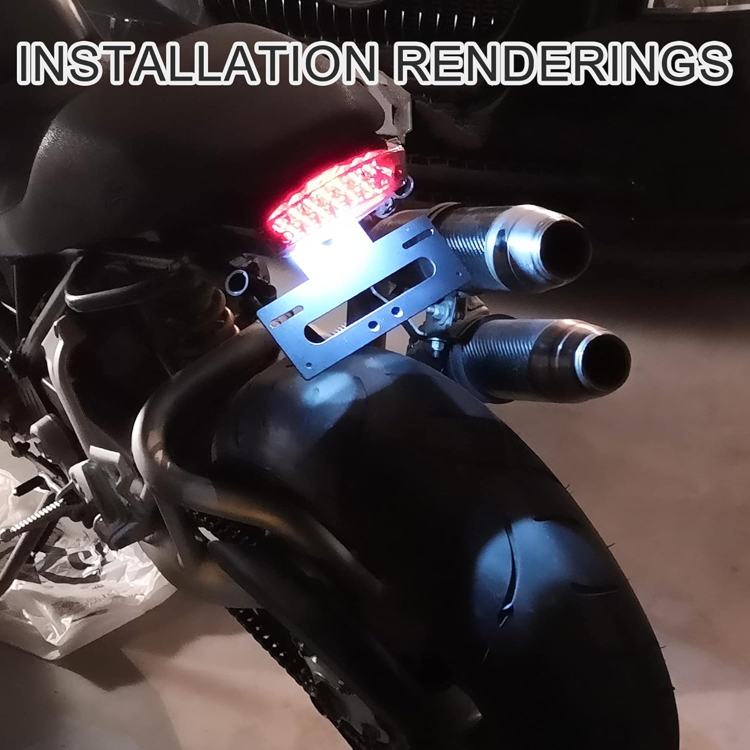 Goofit Universal Motorcycle Led Taillights Brake Rear light bulb for Scooter ATV Bike