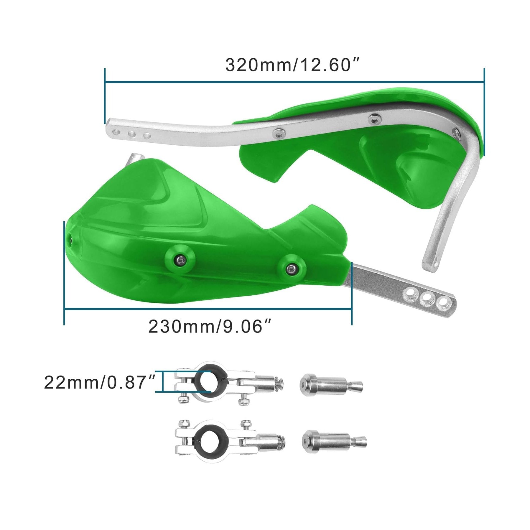 GOOFIT 7/8" Handlebar Hand Brush Guards Handguards Assy with Aluminium Alloy Lever Replacement for Suzuki Motocross Motorcycle Off-road Pit Dirt Bike ATV Green