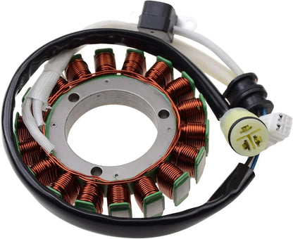 18-pole magneto stator with copper coils and wiring harness for ATV or motorcycle engine