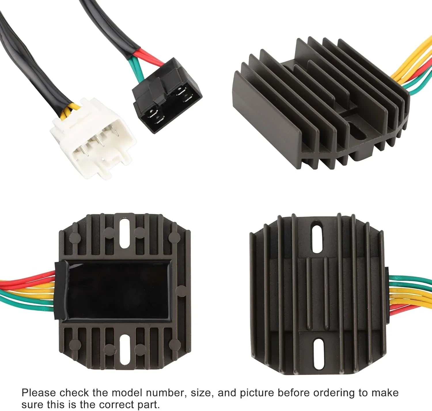 Honda CBR600RR PC37 motorcycle rectifier regulator with wiring connectors, multiple angles