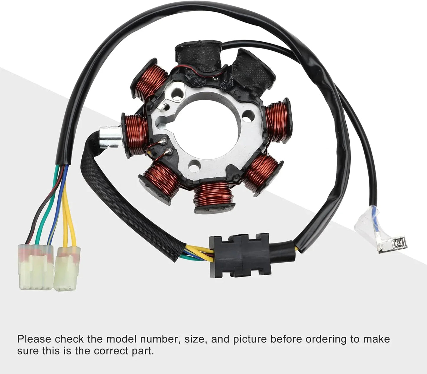 Honda TRX200 ATV stator replacement part with copper coils and wiring harness