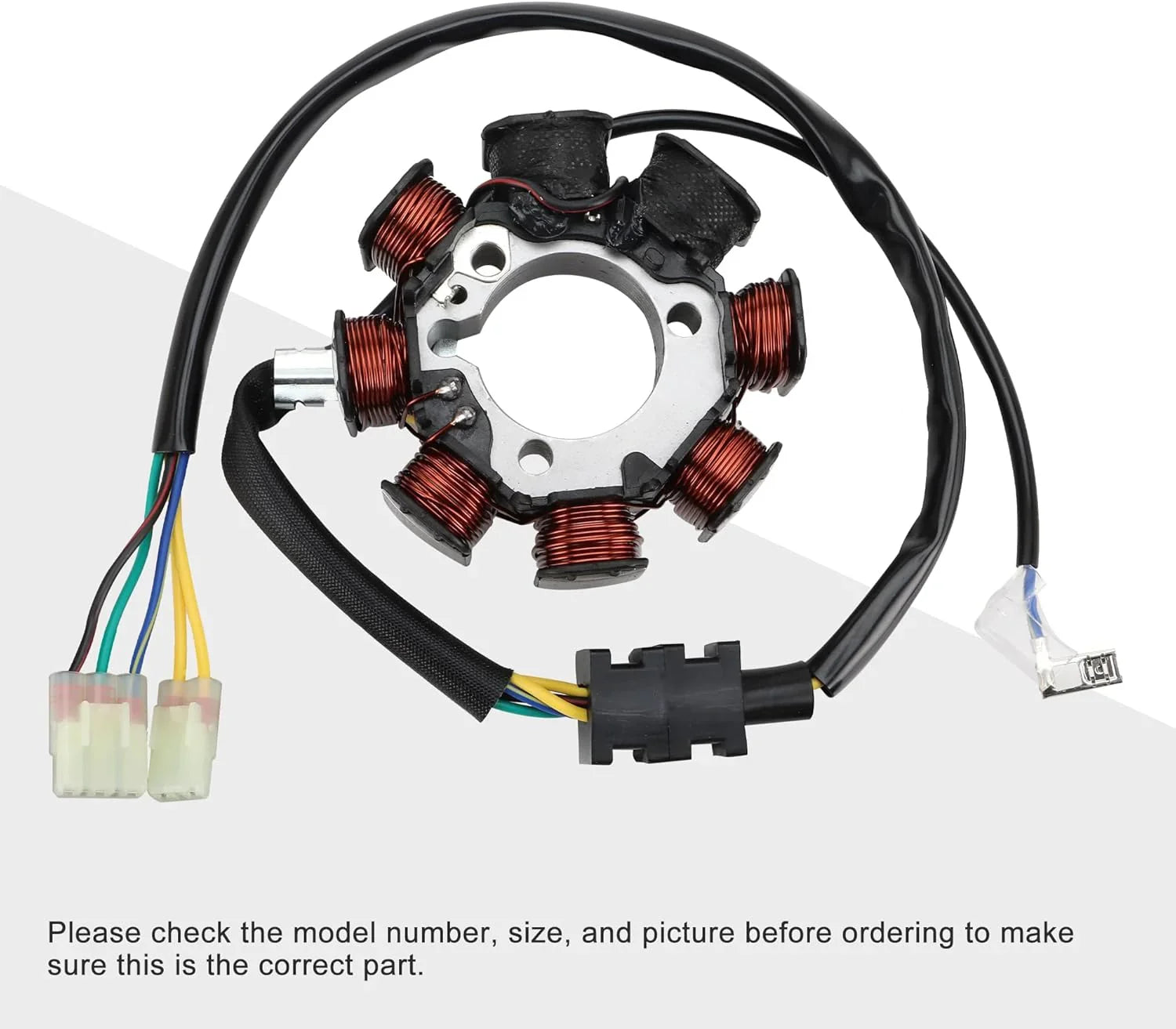 Honda TRX200 ATV stator replacement part with copper coils and wiring harness