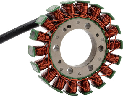 Motorcycle stator with copper windings and green connectors for GY6 engine replacement parts