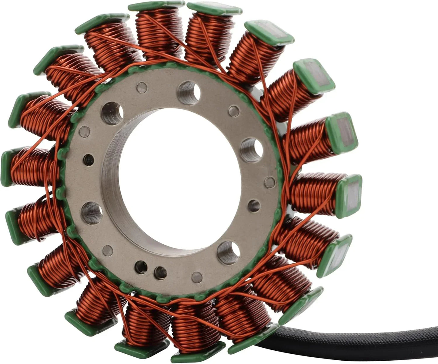 Motorcycle stator with copper windings and green insulators for GY6 engine replacement parts