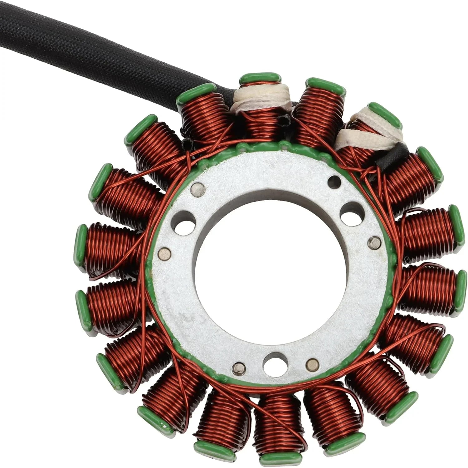 GY6 engine stator with copper coils and green insulators for scooter motorcycle parts