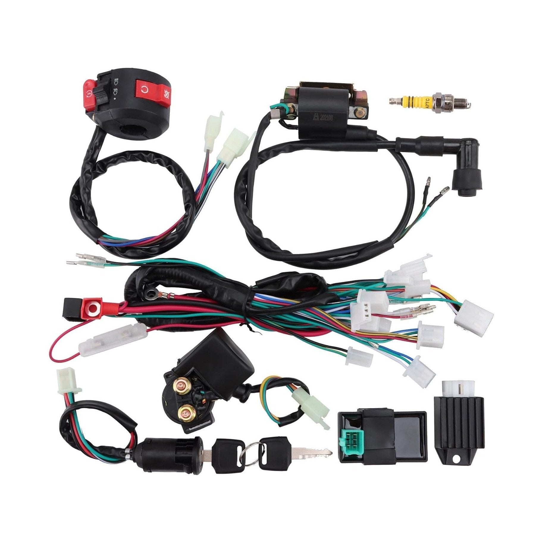 GOOFIT Ignition Rebuild Kit Wiring Harness for 4 Stroke ATV 50cc 70cc 90cc 110cc 125cc Chinese Dirt Bike Go Kart Scooter Moped Parts