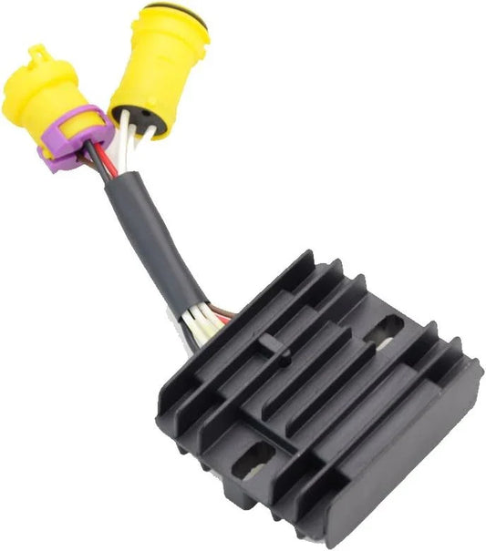 ATV wire regulator rectifier replacement with yellow connectors and black heat sink