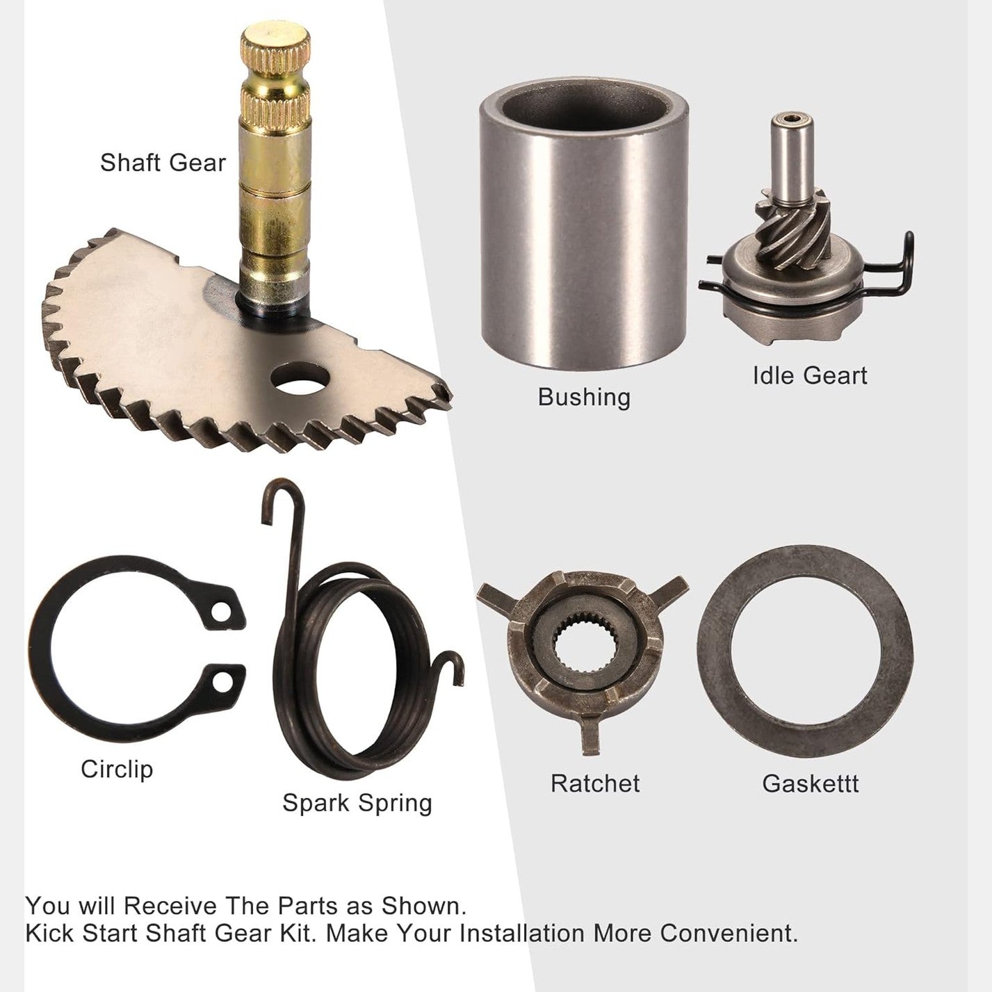 Kick Start Gear Shaft Kit For GY6 50cc 60cc 80cc Motors Scooter