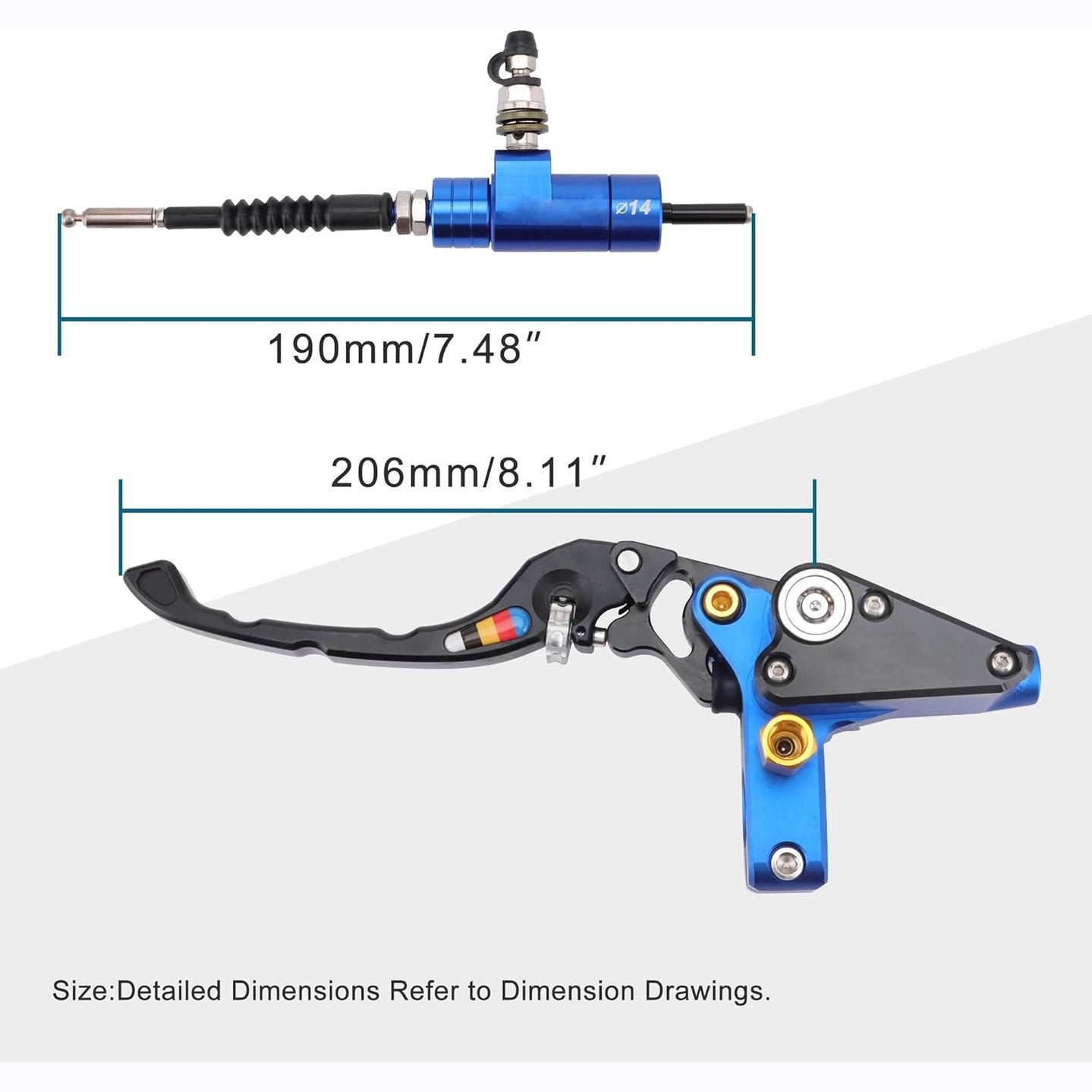 Lever & Master Cylinder 22mm For 125cc -250cc Pocket Dirt Bike Scooter