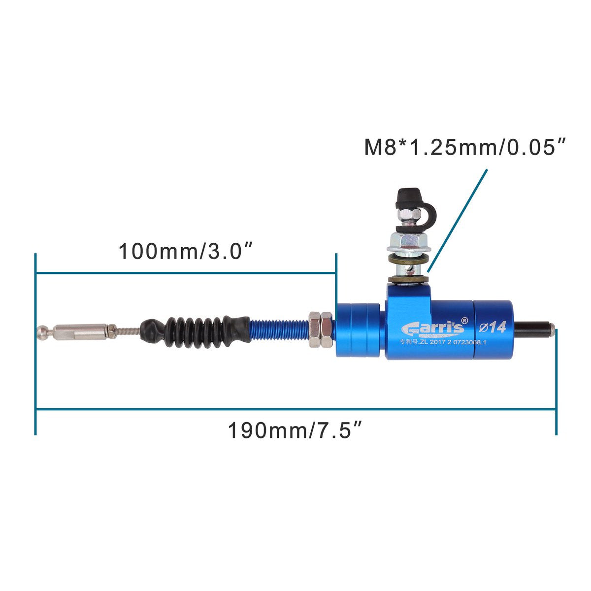 Blue M8 x 1.25mm Hydraulic Clutch Brake Master Cylinder Rod for Dirt Bike ATV