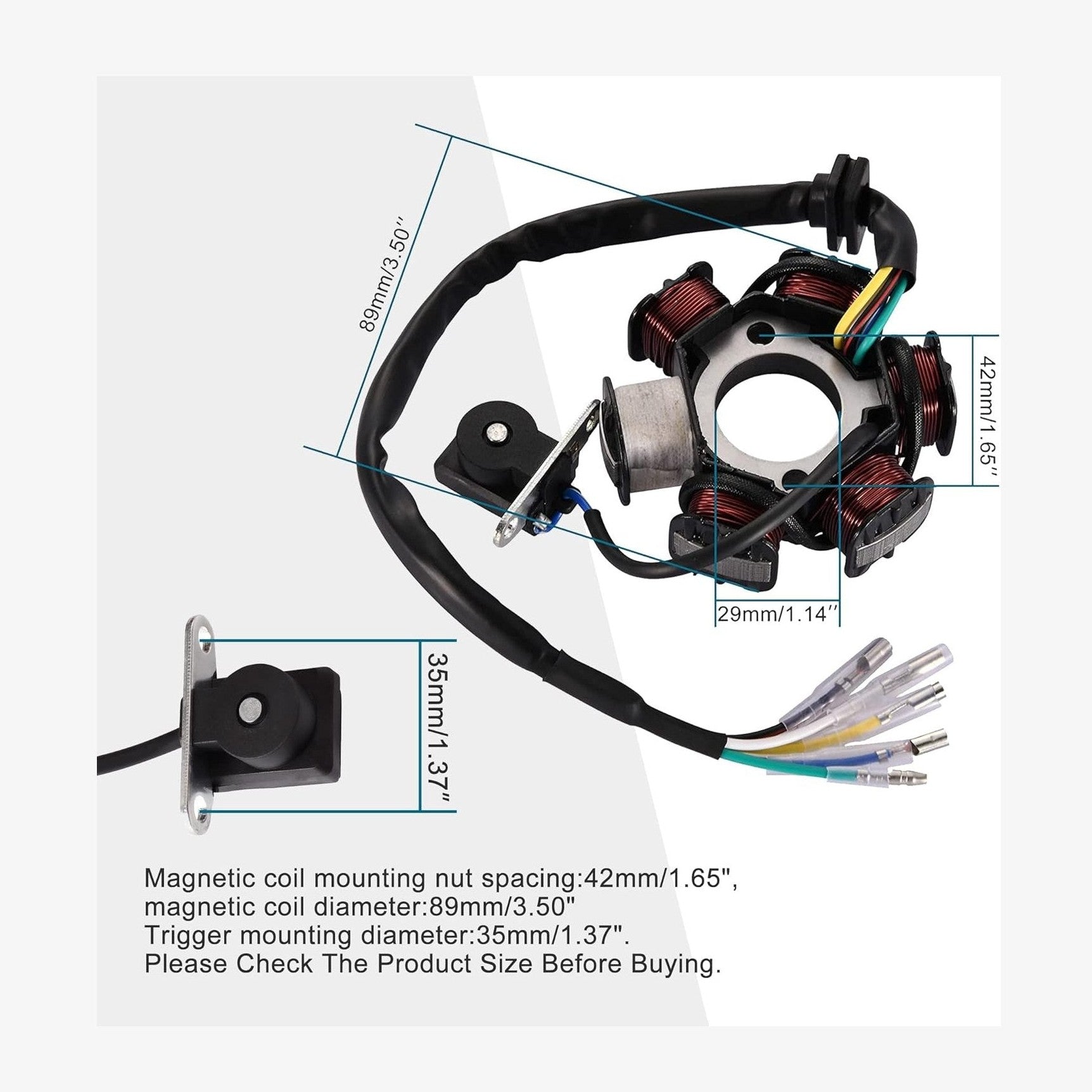 Magneto Stator 6-Pole 5-Wire for GY6 50cc-125cc ATV Scooter Dirt Bike