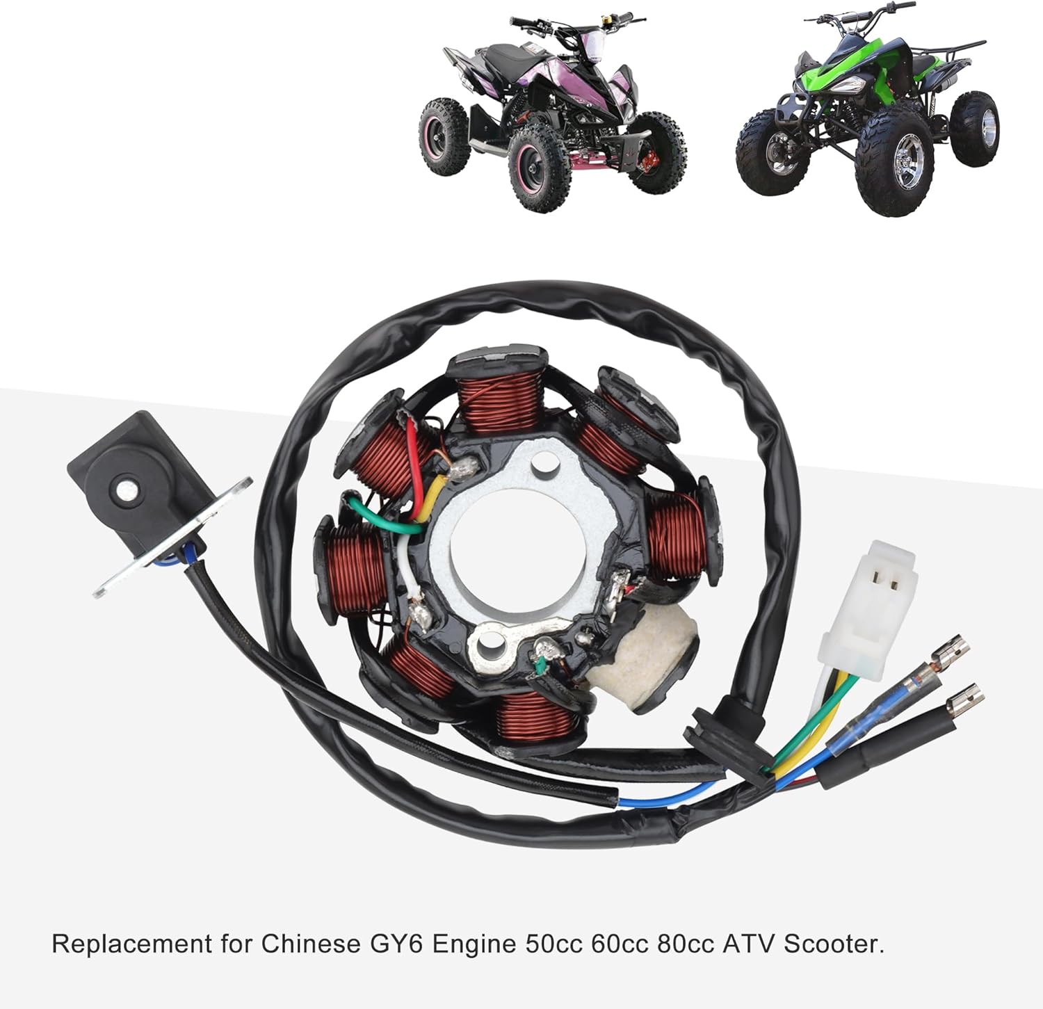 Magneto Stator for GY6 50cc 60cc 80cc Scooter ATV | 5-Wire AC 8-Pole