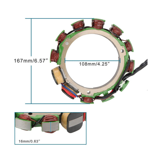 Magneto Stator for Yamaha & Parsun 75HP, 85HP, 90HP Outboards | 688-85510-01