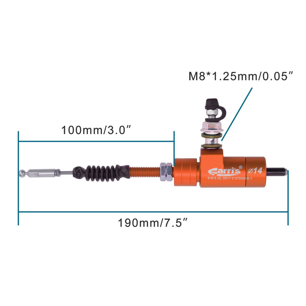 Orange M8 x 1.25mm Hydraulic Clutch Brake Master Cylinder Rod for Dirt Bike ATV