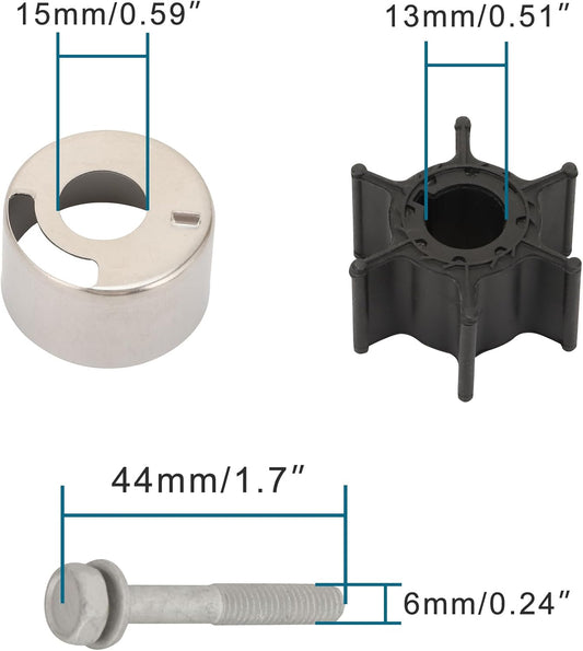 Kit riparazione girante pompa acqua fuoribordo per motori 9.9HP 15HP 682-W0078