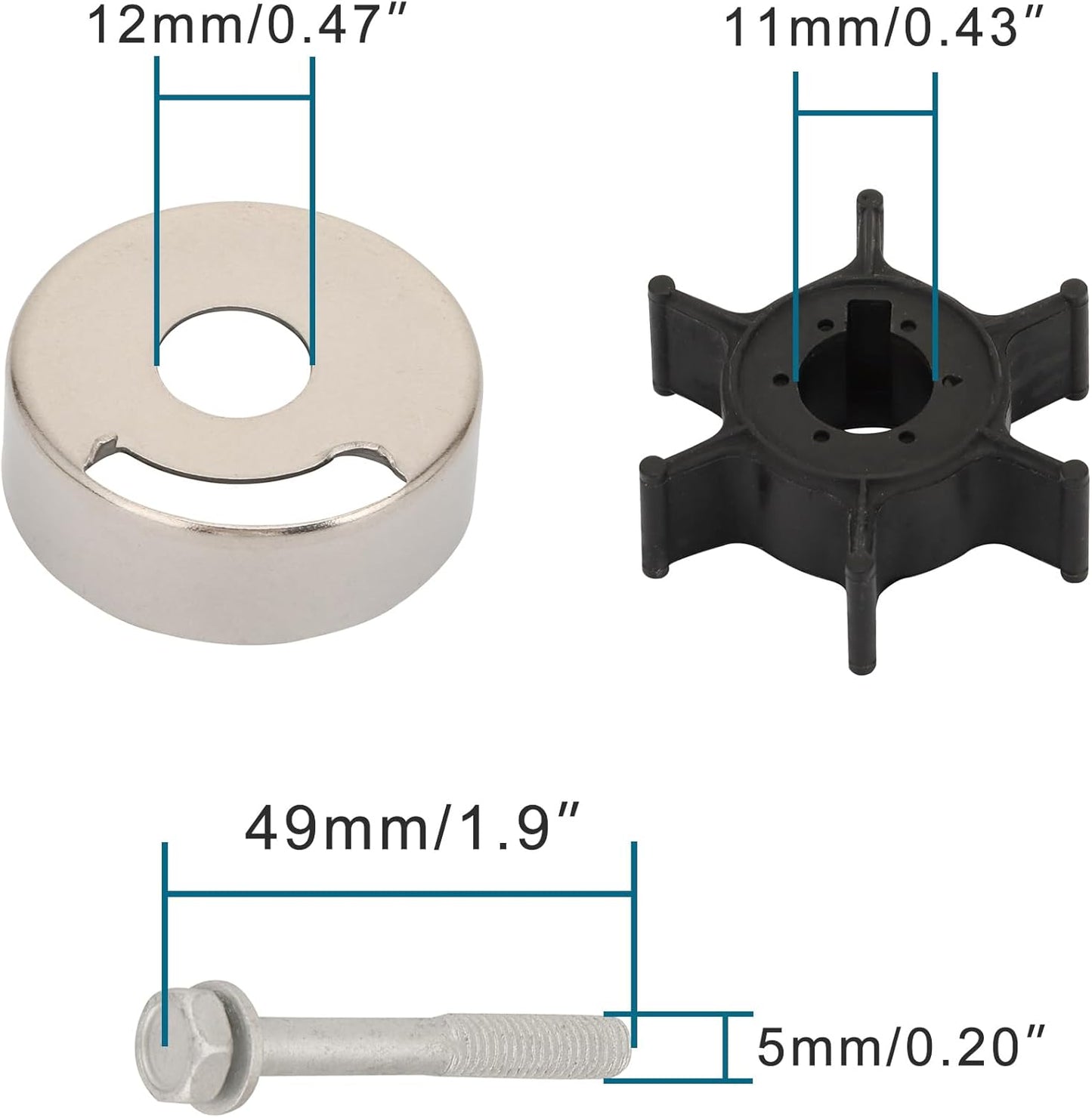 Kit de reparación de impulsor de bomba de agua fuera de borda para motores de 4HP 5HP 6E0-W0078