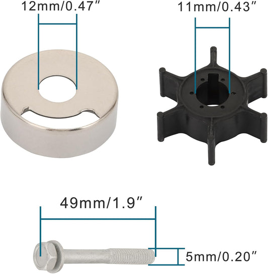 Kit riparazione girante pompa acqua fuoribordo per motori 4HP 5HP 6E0-W0078