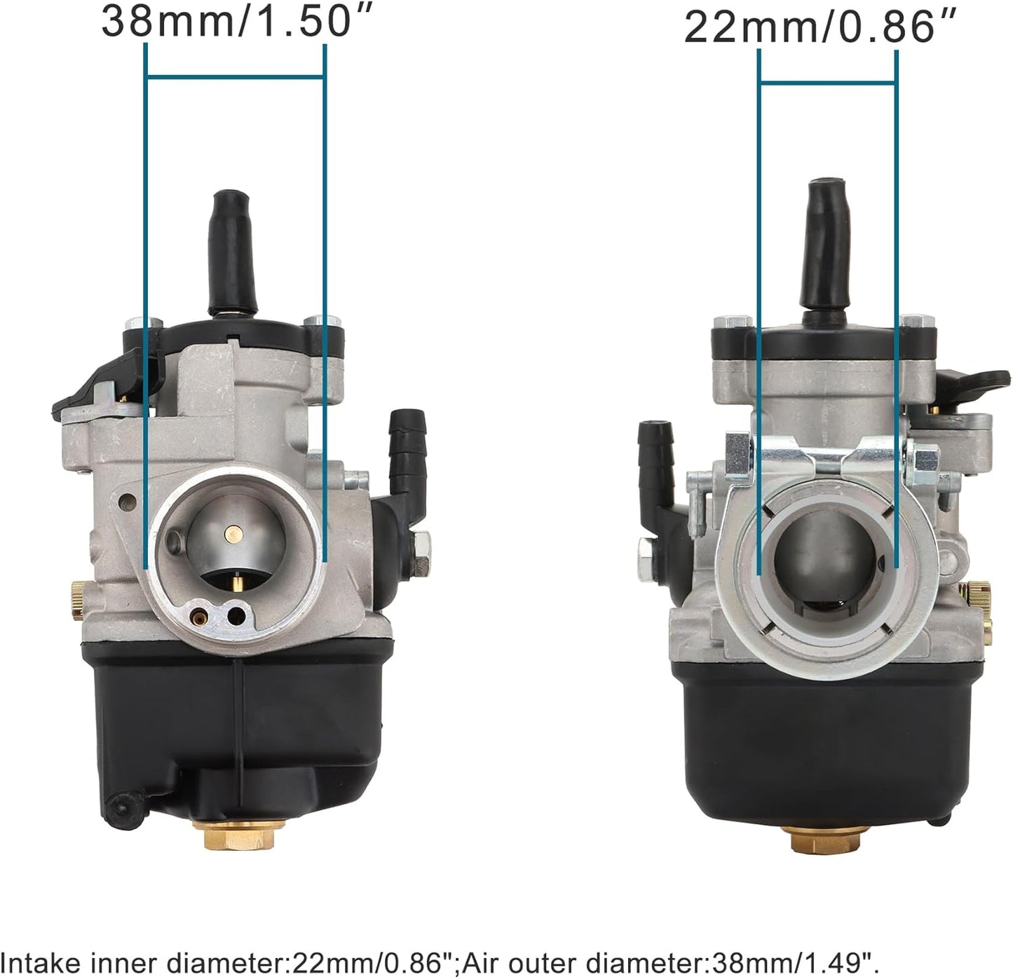PHBL 22AS Racing Carburetor 22mm for 2-Stroke Scooter, ATV & Dirt Bike