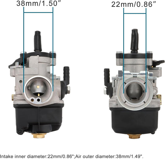 PHBL 22AS Racing Carburetor 22mm for 2-Stroke Scooter, ATV & Dirt Bike