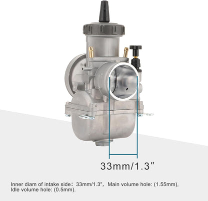 PWK 33mm Flat Slide Carburetor for 250cc 300cc Dirt Bike ATV