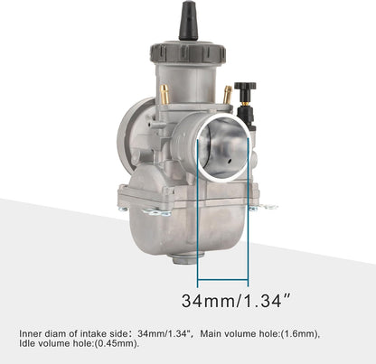 PWK 34mm Flat Slide Carburetor for 250cc 350cc Dirt Bike ATV