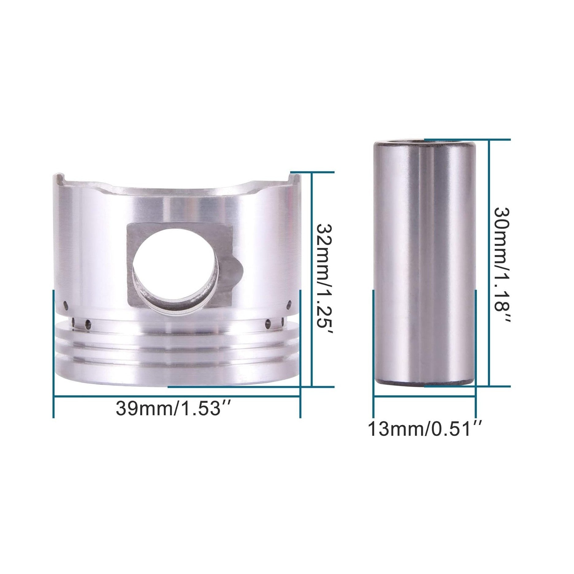 GOOFIT 39mm Piston Rings Kit Replacement for GY6 49cc 50cc 139qmb Taotao Jonway Scooter