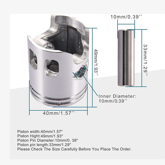 GOOFIT 40mm Piston Assembly Kit Replacement for 2 Stroke 50cc Jog Moped Scooter