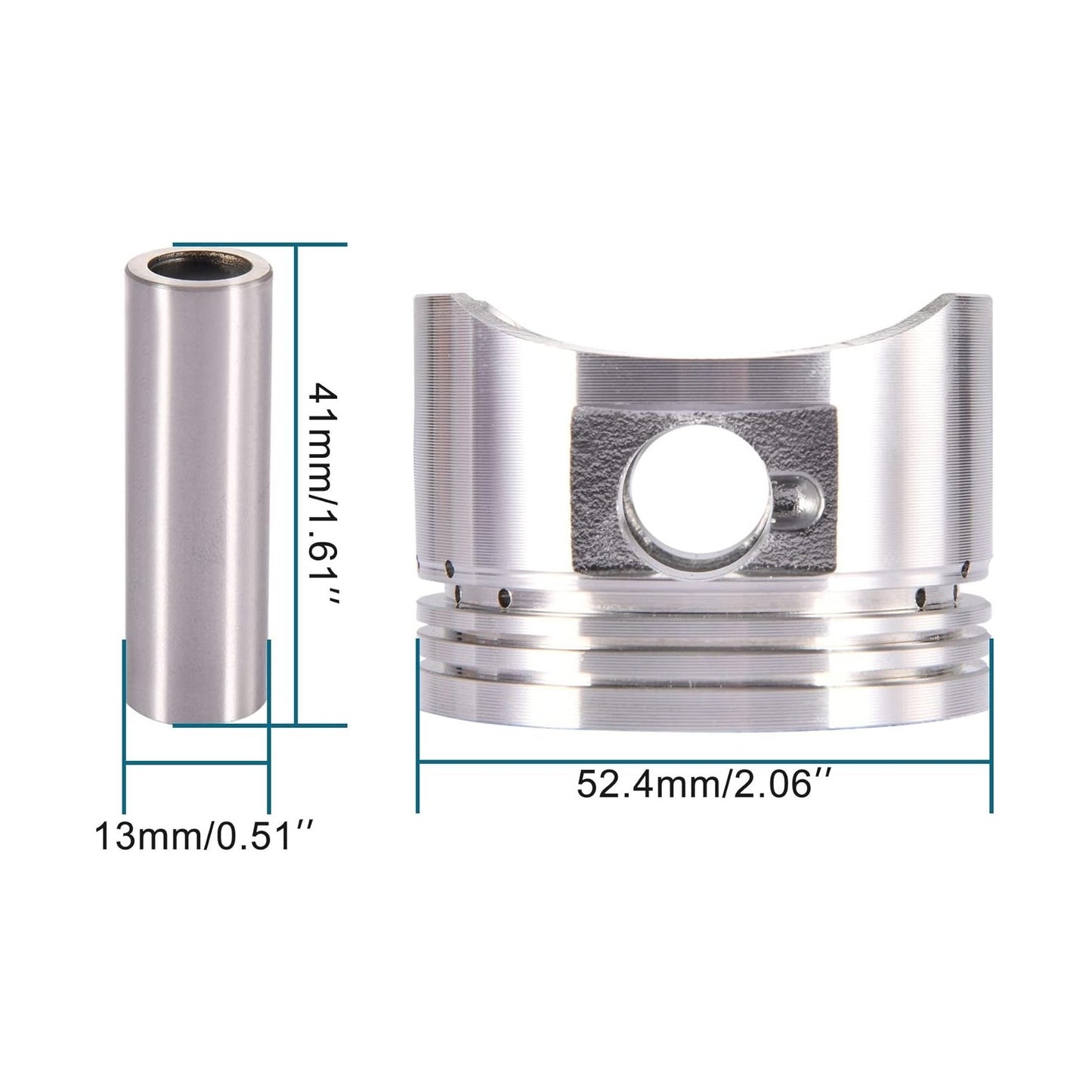 GOOFIT 52.4mm Bore Piston Rings Assembly Replacement for 110cc Taotao Sunl Coolster SSR Dirt Bikes Go Karts ATV