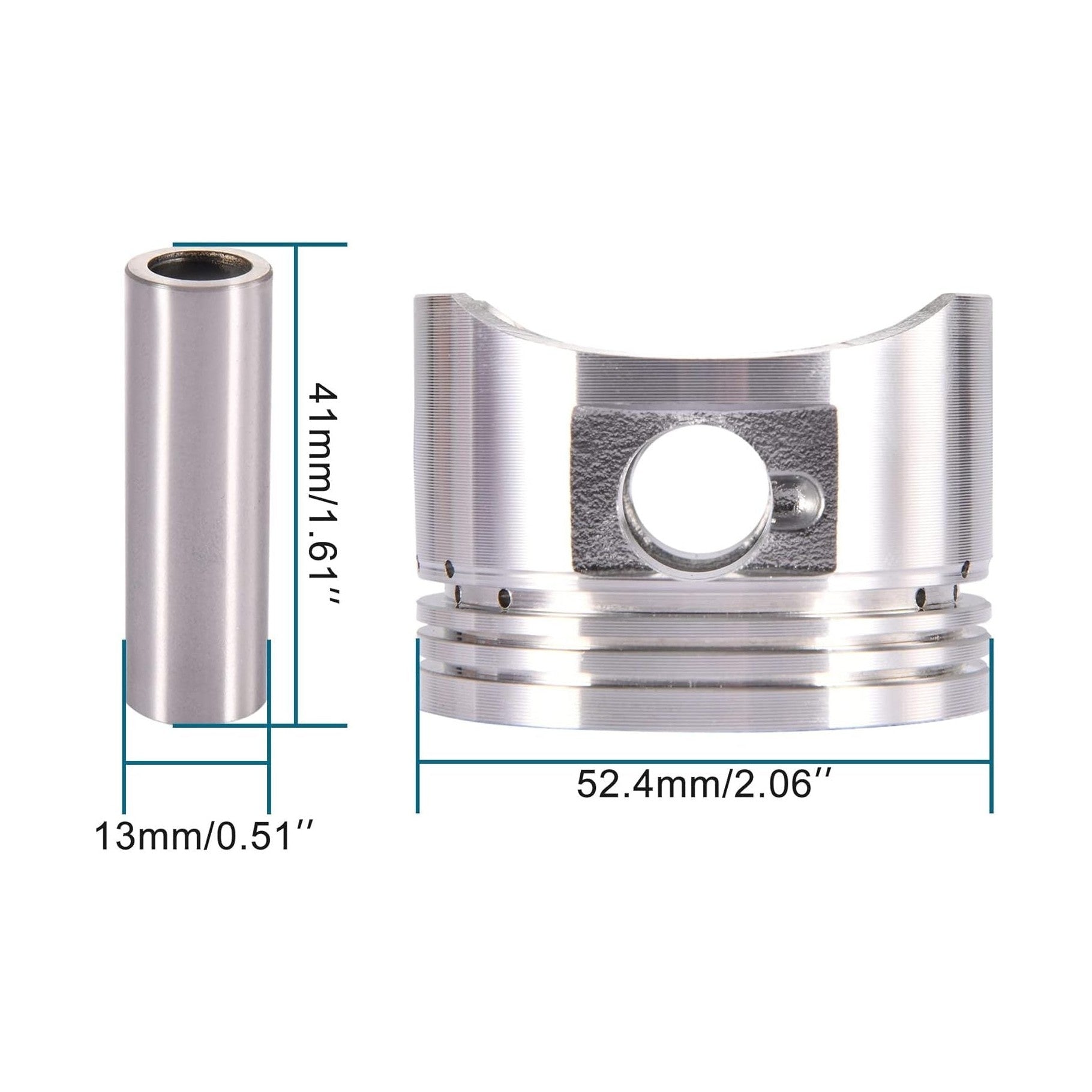 GOOFIT 52.4mm Bore Piston Rings Assembly Replacement for 110cc Taotao Sunl Coolster SSR Dirt Bikes Go Karts ATV