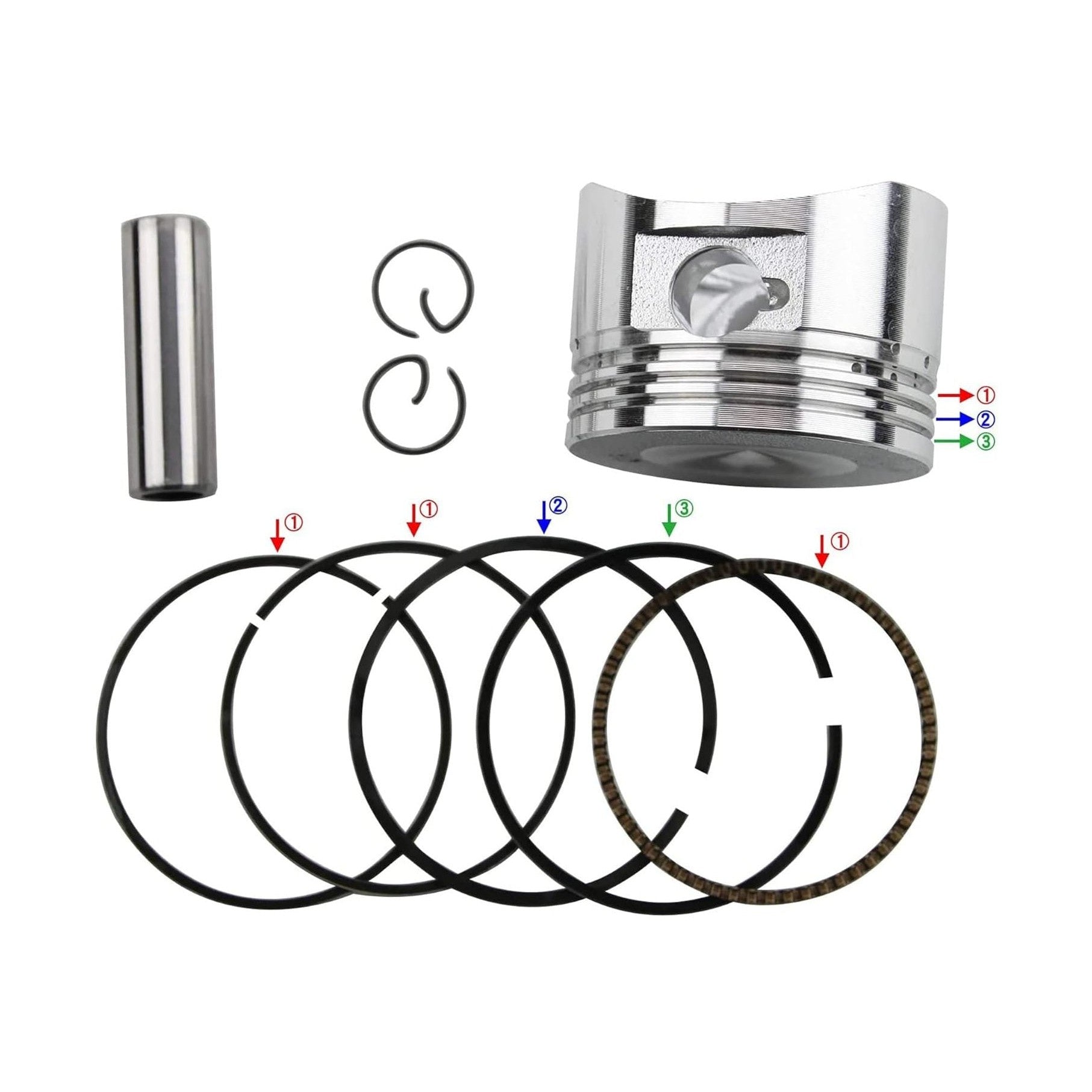 GOOFIT 52.4mm Bore Piston Rings Assembly Replacement for 110cc Taotao Sunl Coolster SSR Dirt Bikes Go Karts ATV