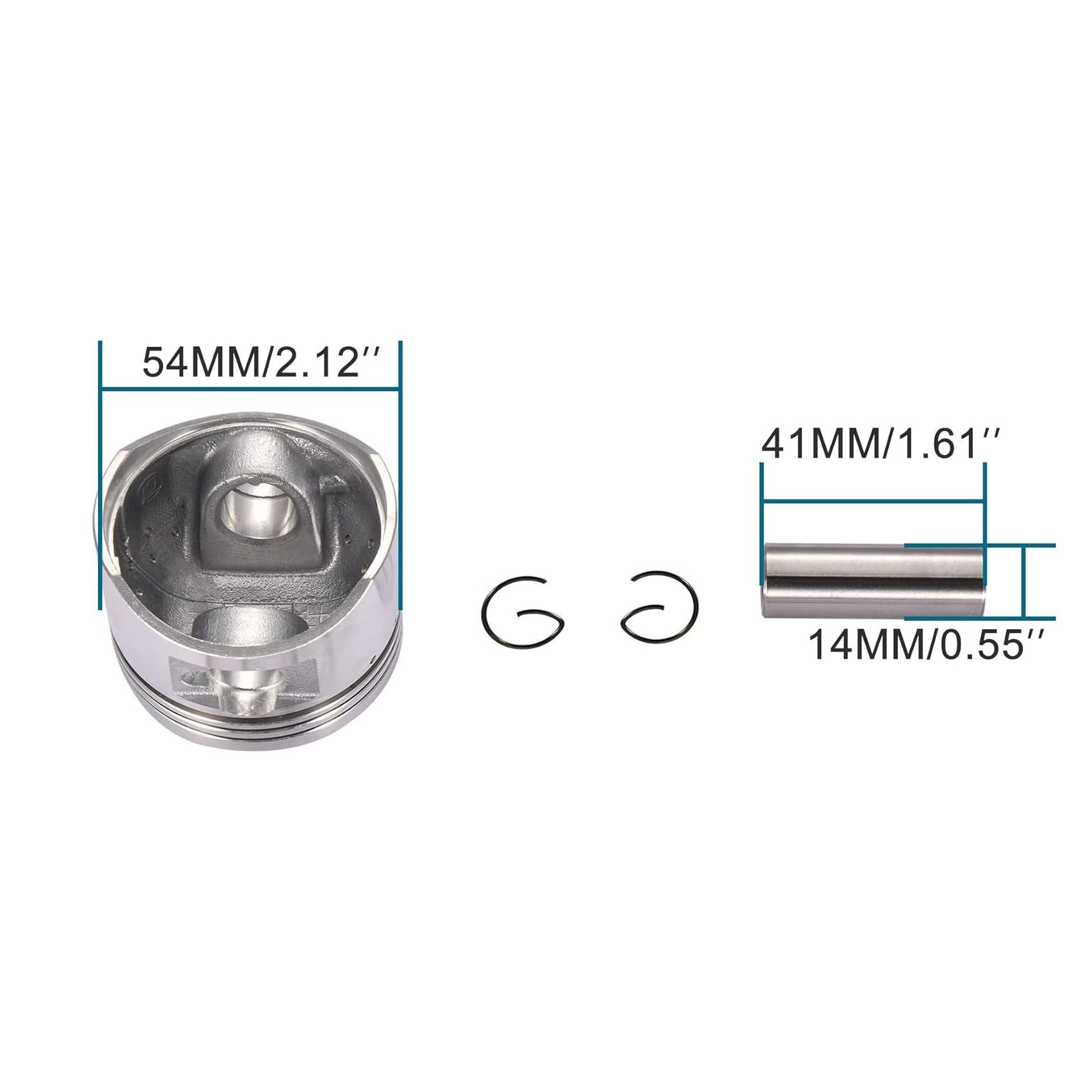 GOOFIT 54mm Piston Replacement for 125cc Horizontal Engine SSR BMS NST JCL Taotao ATV Dirt Bike