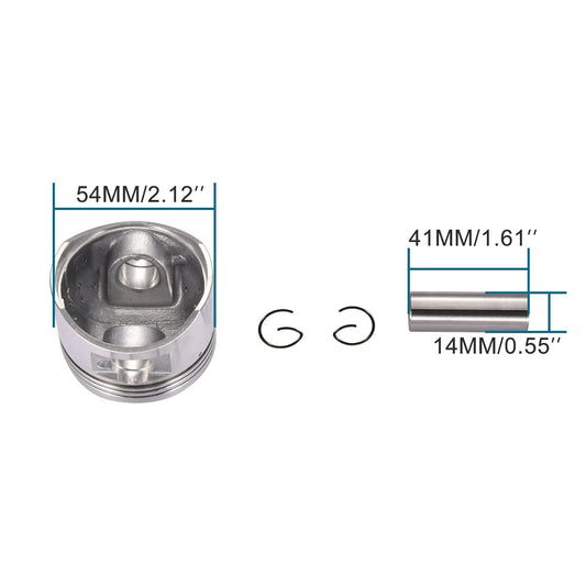 GOOFIT 54mm Piston Replacement for 125cc Horizontal Engine SSR BMS NST JCL Taotao ATV Dirt Bike