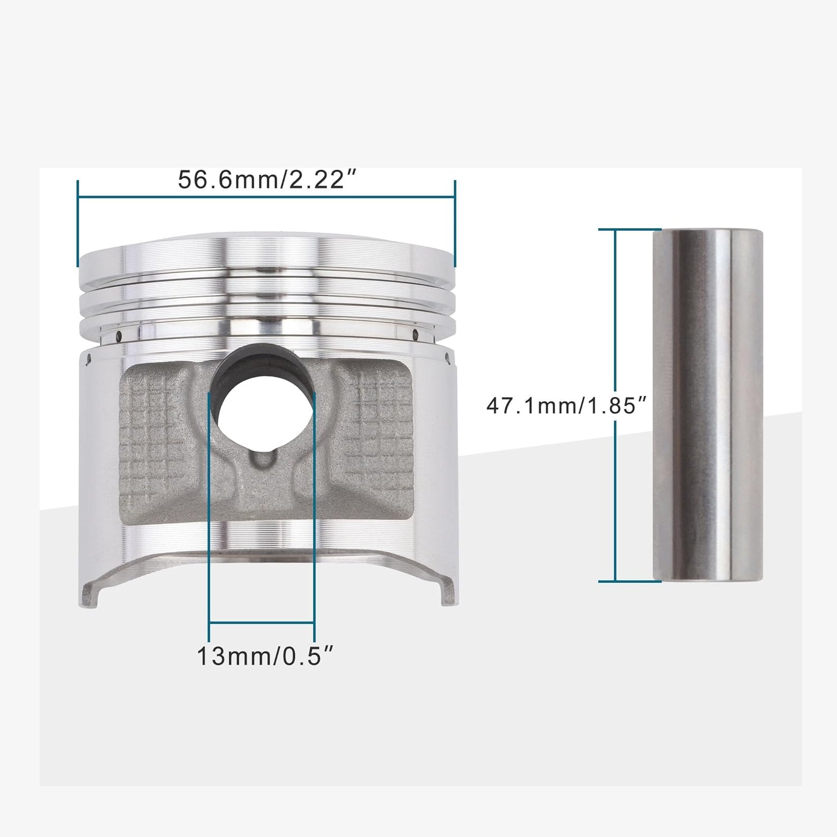 GOOFIT 56.5mm Piston Assembly Kit for CG125 Lifan Zongshen Engine