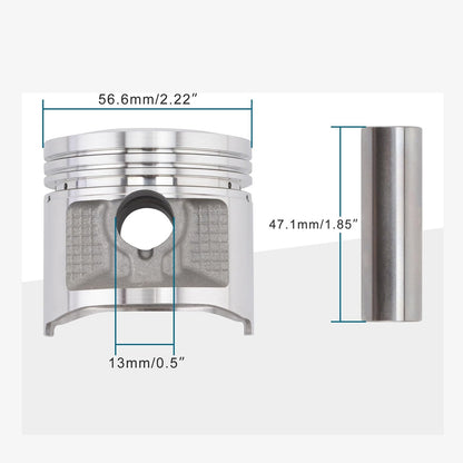 GOOFIT 56.5mm Piston Assembly Kit for CG125 Lifan Zongshen Engine