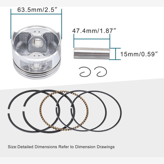 GOOFIT Piston Assembly Kit for CG 150cc 200cc Vertical Engine ATV Scooter Moped
