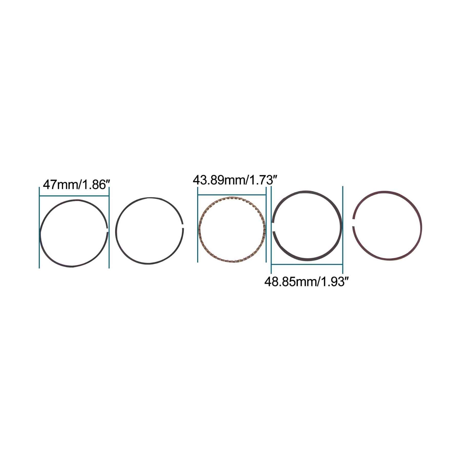 GOOFIT 47mm Piston Rings Set Assembly for GY6 80cc 139QMB Engine ATV Dirt Bike Go Kart Moped Scooter Engine Part