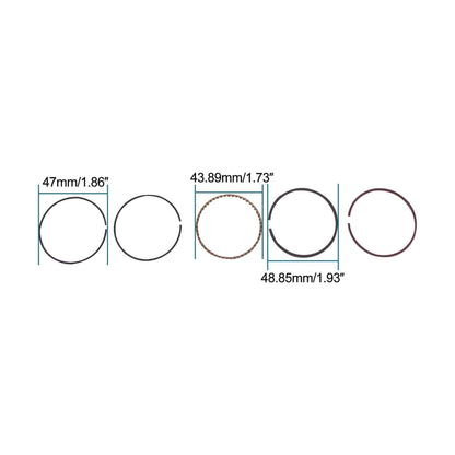 GOOFIT 47mm Piston Rings Set Assembly for GY6 80cc 139QMB Engine ATV Dirt Bike Go Kart Moped Scooter Engine Part