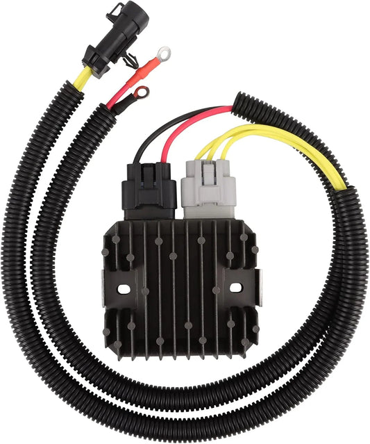 Polaris RZR XP900 XP1000 regulator rectifier with black connector cables and wiring harness