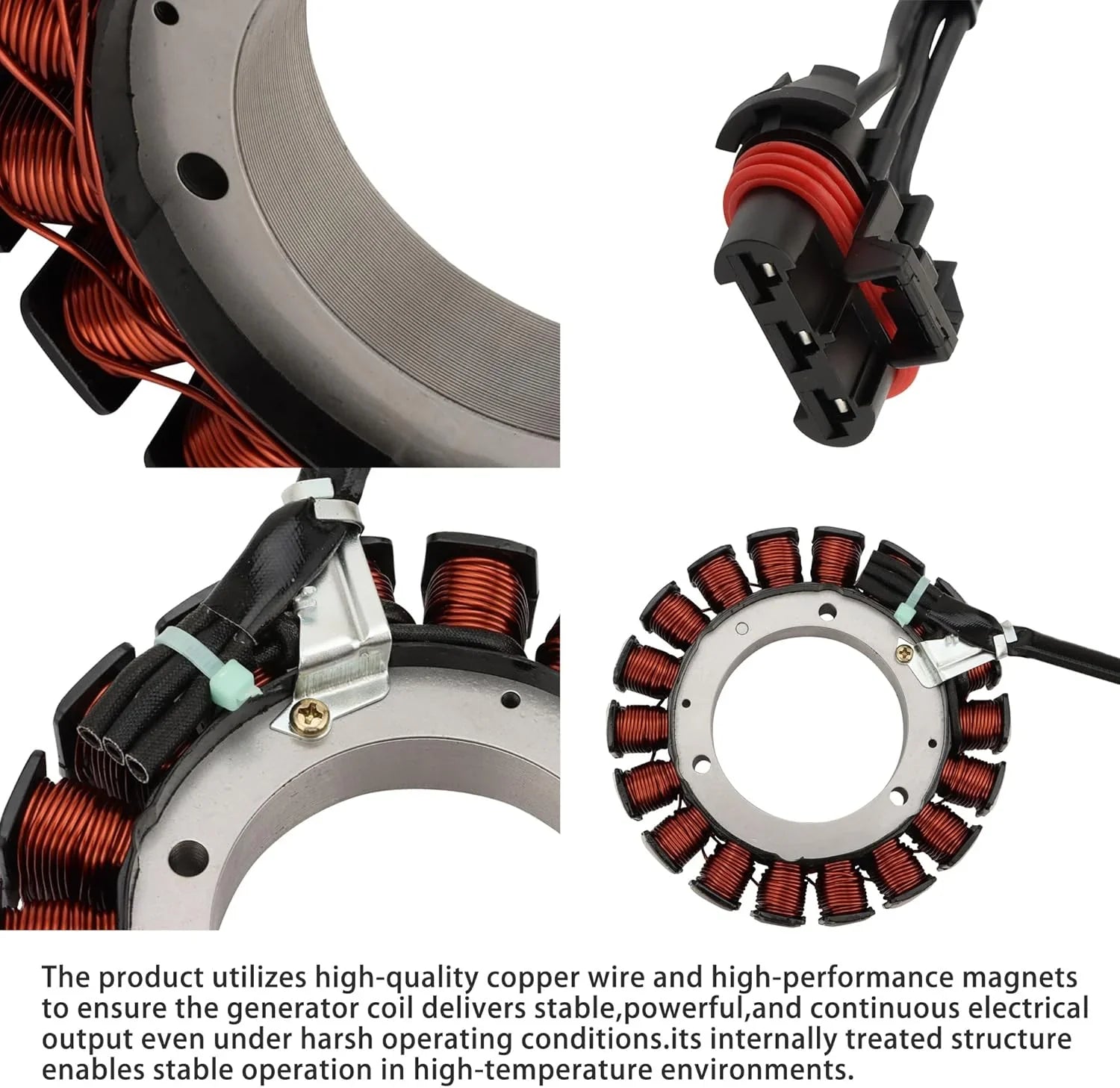 High-performance generator stator with copper wire coils for motorcycle GY6 engine parts