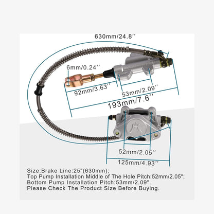 GOOFIT Rear Disc Brake Assembly Master Cylinder Caliper Replacement for 150cc 200cc 250cc Chinese ATV Quad