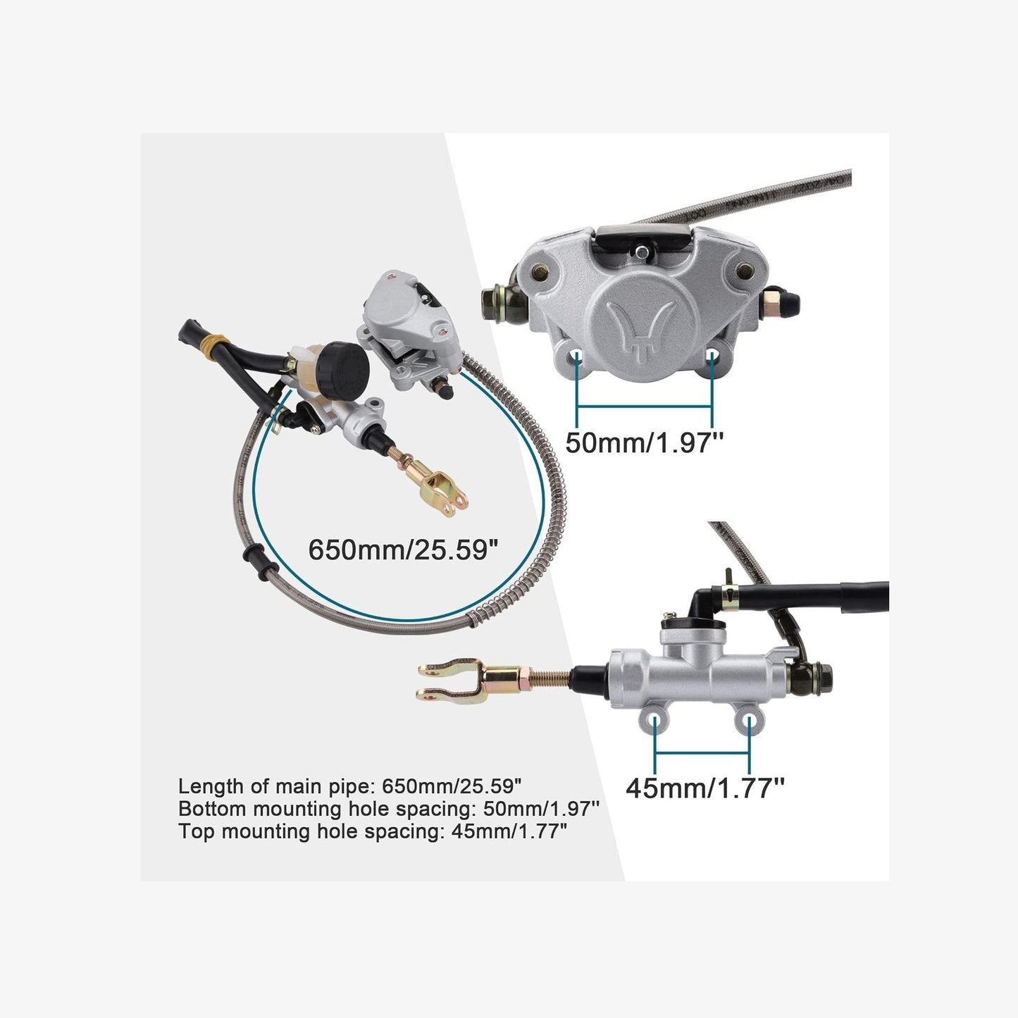 GOOFIT Rear Foot Disc Brake Master Cylinder Assembly with Oiler for 110cc 125cc 150cc 200cc 250cc ATV Quad Dune Buggy