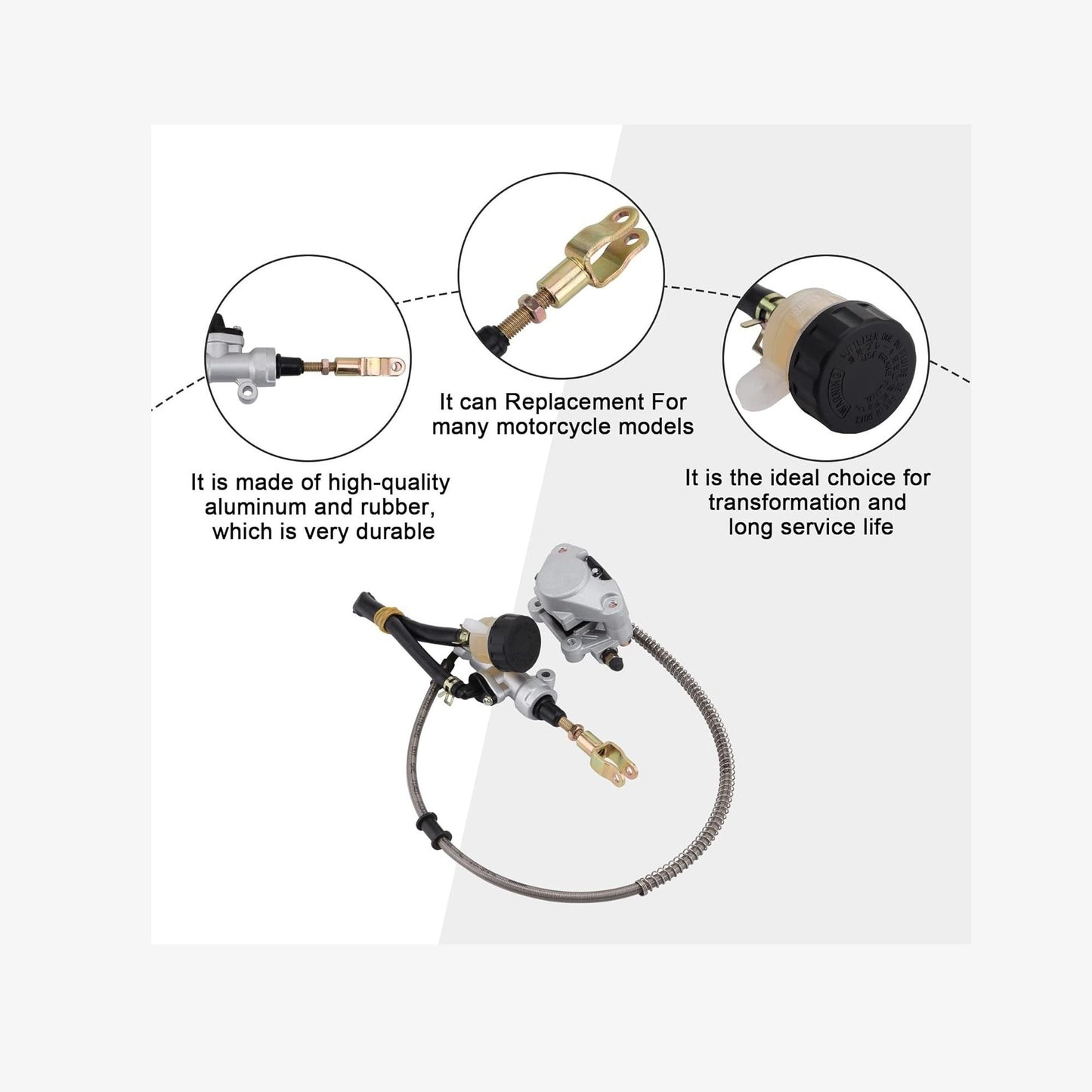 GOOFIT Rear Foot Disc Brake Master Cylinder Assembly with Oiler for 110cc 125cc 150cc 200cc 250cc ATV Quad Dune Buggy