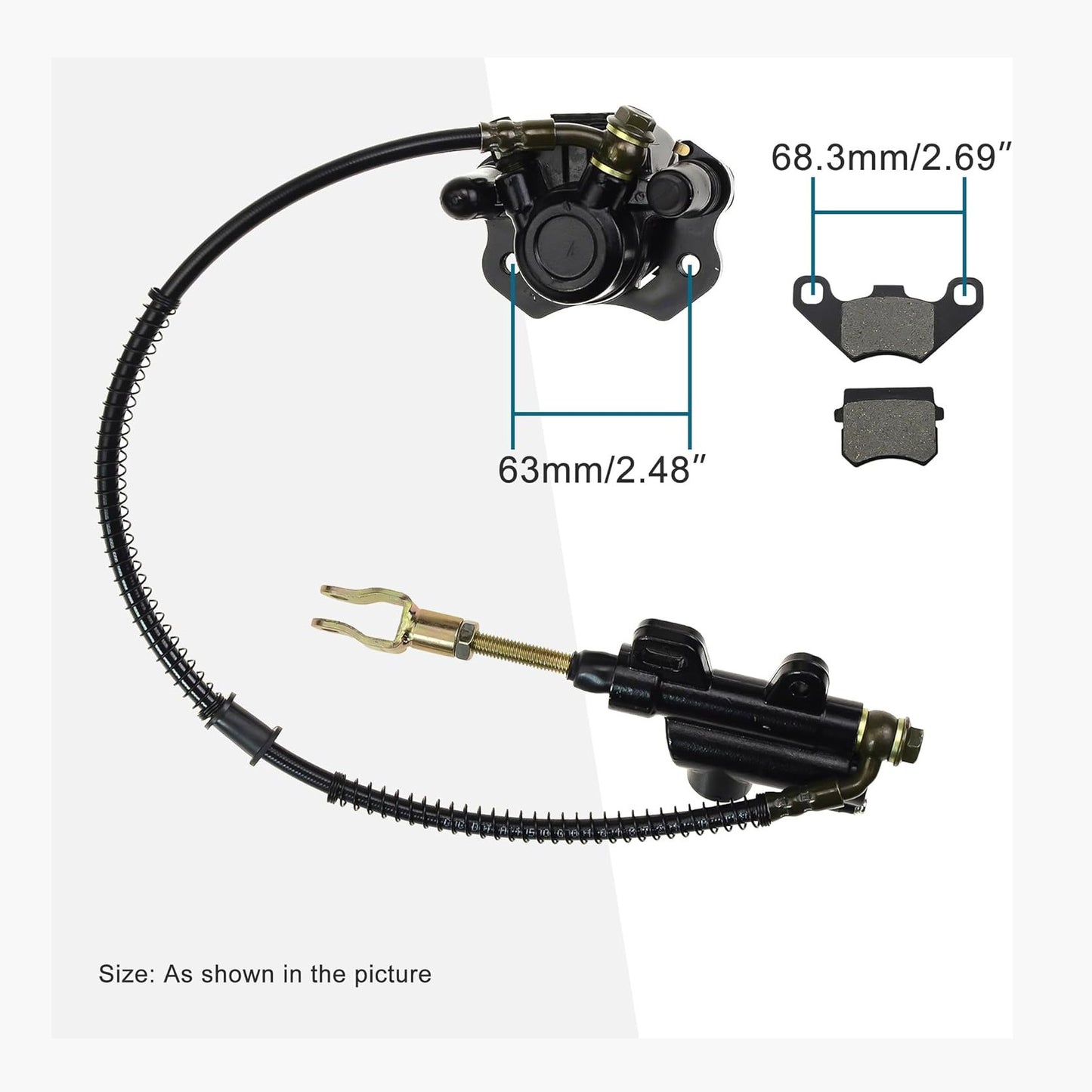 Rear Brake Assembly with Brake Pad For 50cc - 125cc Chinese ATV Quad Scooter Dune Buggy 4 Wheeler