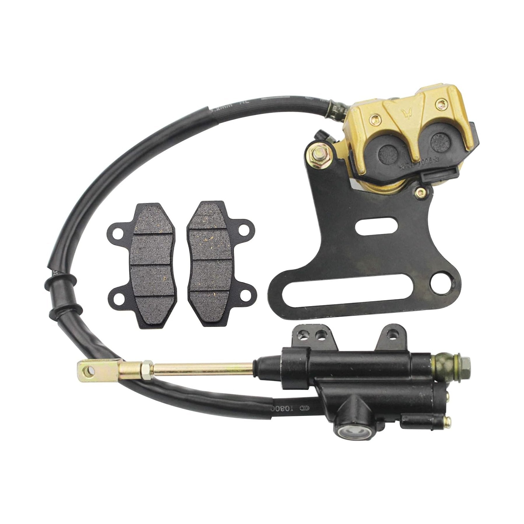 GOOFIT Rear Hand Disc Brake Assembly For 110cc-250cc ATV, Dirt Bike & Scooter