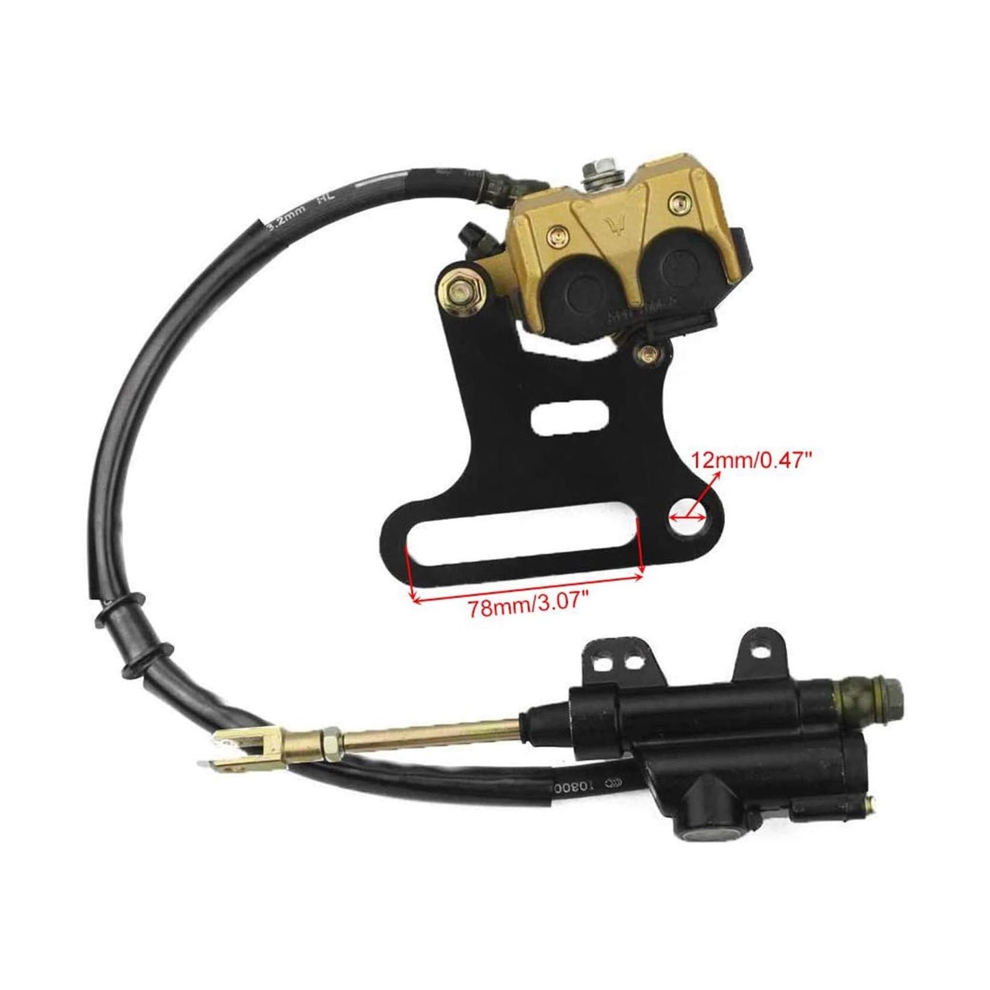 Rear Brake Assembly with Brake Pad For 70cc - 200cc off-road vehicles